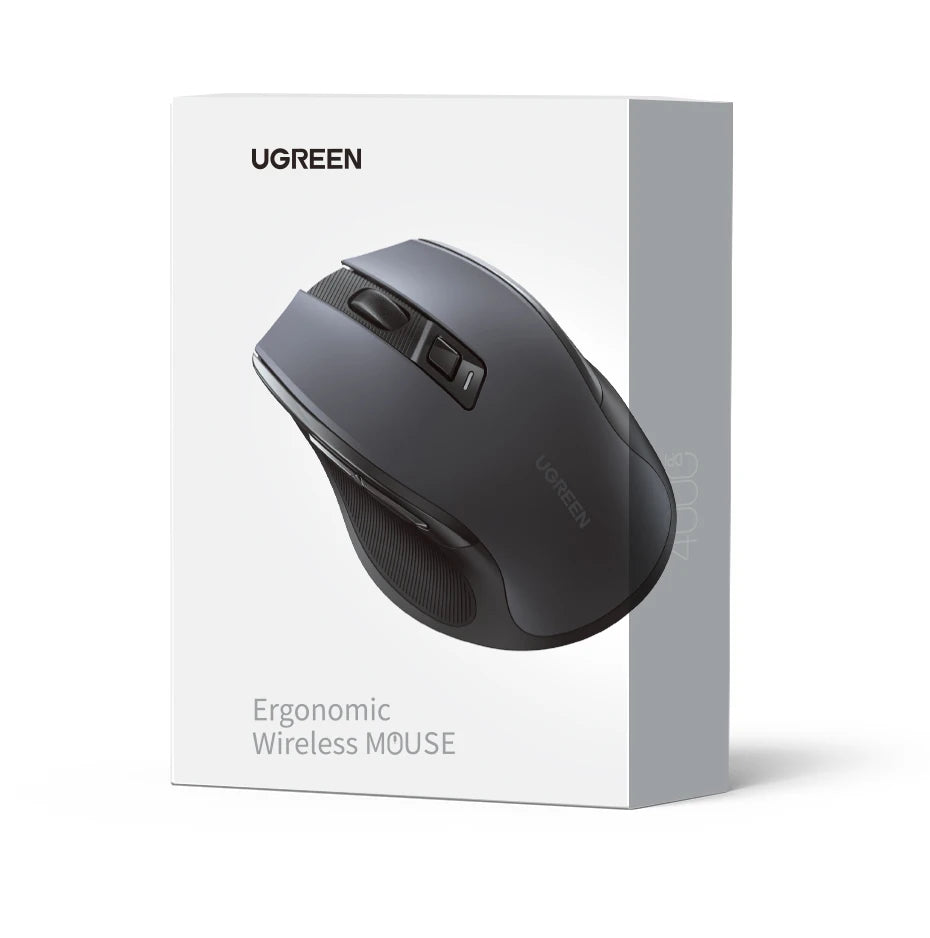 UGREEN Wireless Mouse Bluetooth5.0 Mouse Ergonomic 4000DPI 6 Mute Buttons Mouse For MacBook Tablet Laptops Computer PC 2.4G Mice Ergora