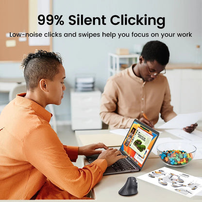 UGREEN Vertical Mouse Wireless Bluetooth5.0 2.4G Ergonomic 4000DPI 6 Mute Buttons for MacBook Tablet Laptops Computer PC Mice Ergora