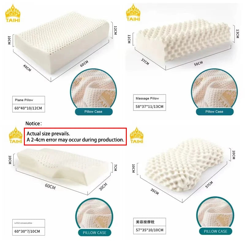 TAIHI Thailand Latex Pillow For Neck Pain Protect Vertebrae Health Care Orthopedic Massage Pillows For Sleeping For Bedroom Ergora