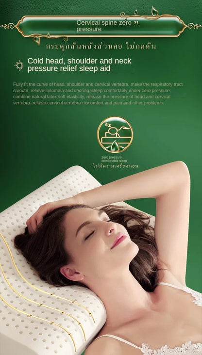 TAIHI Thailand Latex Pillow For Neck Pain Protect Vertebrae Health Care Orthopedic Massage Pillows For Sleeping For Bedroom Ergora