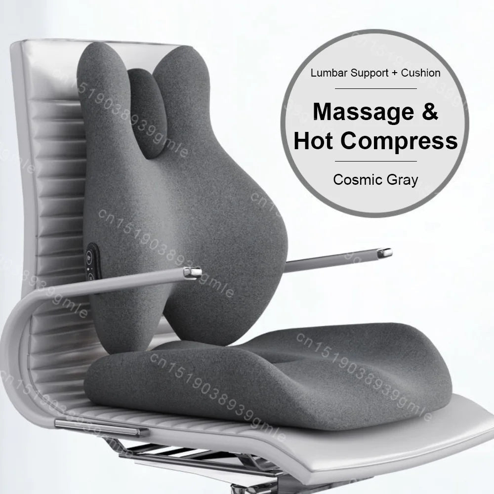 Electric Massage Waist Pad /chair Memory Foam Hot Compress Vibrate Relieve Soreness for Car Office Home Lumbar Support Pillow Ergora