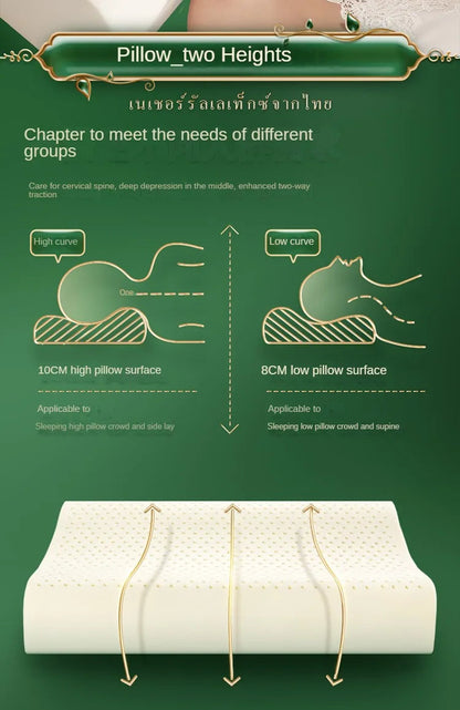 TAIHI Thailand Latex Pillow For Neck Pain Protect Vertebrae Health Care Orthopedic Massage Pillows For Sleeping For Bedroom Ergora