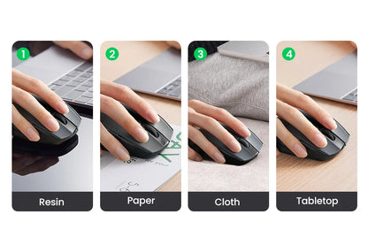 UGREEN Wireless Mouse Bluetooth5.0 Mouse Ergonomic 4000DPI 6 Mute Buttons Mouse For MacBook Tablet Laptops Computer PC 2.4G Mice Ergora