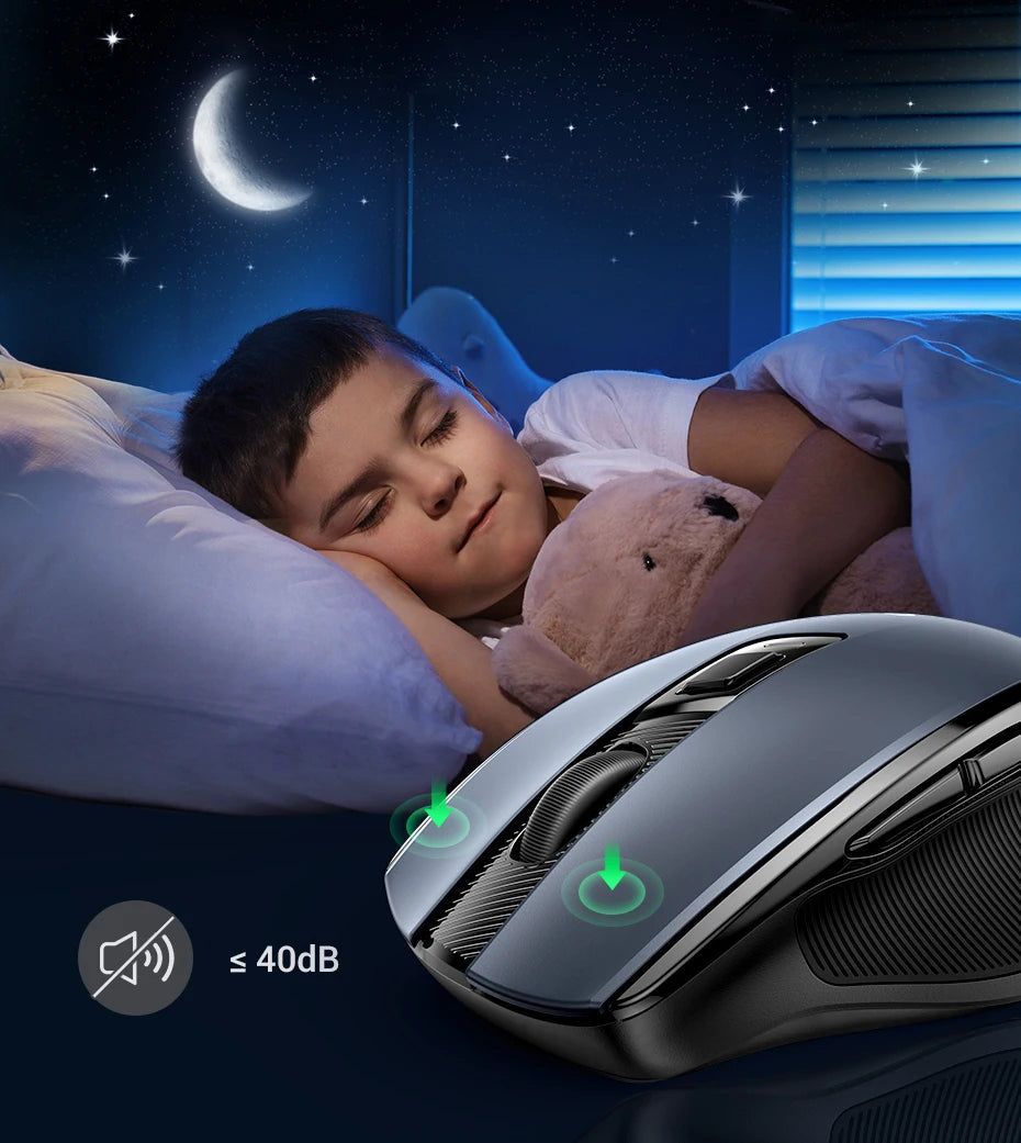 UGREEN Wireless Mouse Bluetooth5.0 Mouse Ergonomic 4000DPI 6 Mute Buttons Mouse For MacBook Tablet Laptops Computer PC 2.4G Mice Ergora