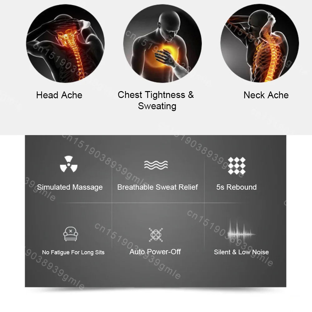 Electric Massage Waist Pad /chair Memory Foam Hot Compress Vibrate Relieve Soreness for Car Office Home Lumbar Support Pillow Ergora