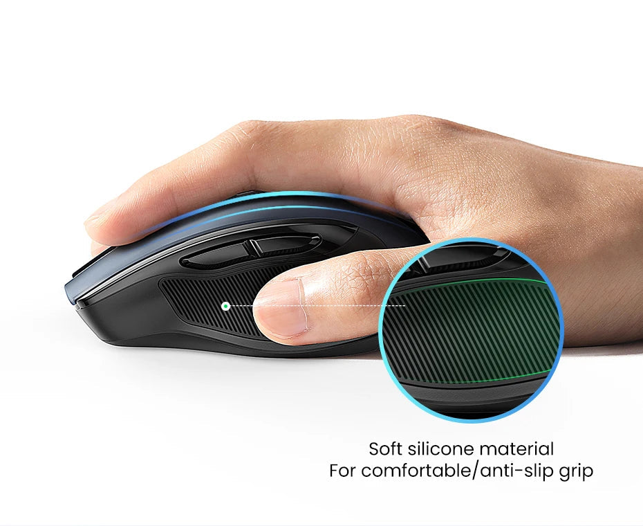 UGREEN Wireless Mouse Bluetooth5.0 Mouse Ergonomic 4000DPI 6 Mute Buttons Mouse For MacBook Tablet Laptops Computer PC 2.4G Mice Ergora