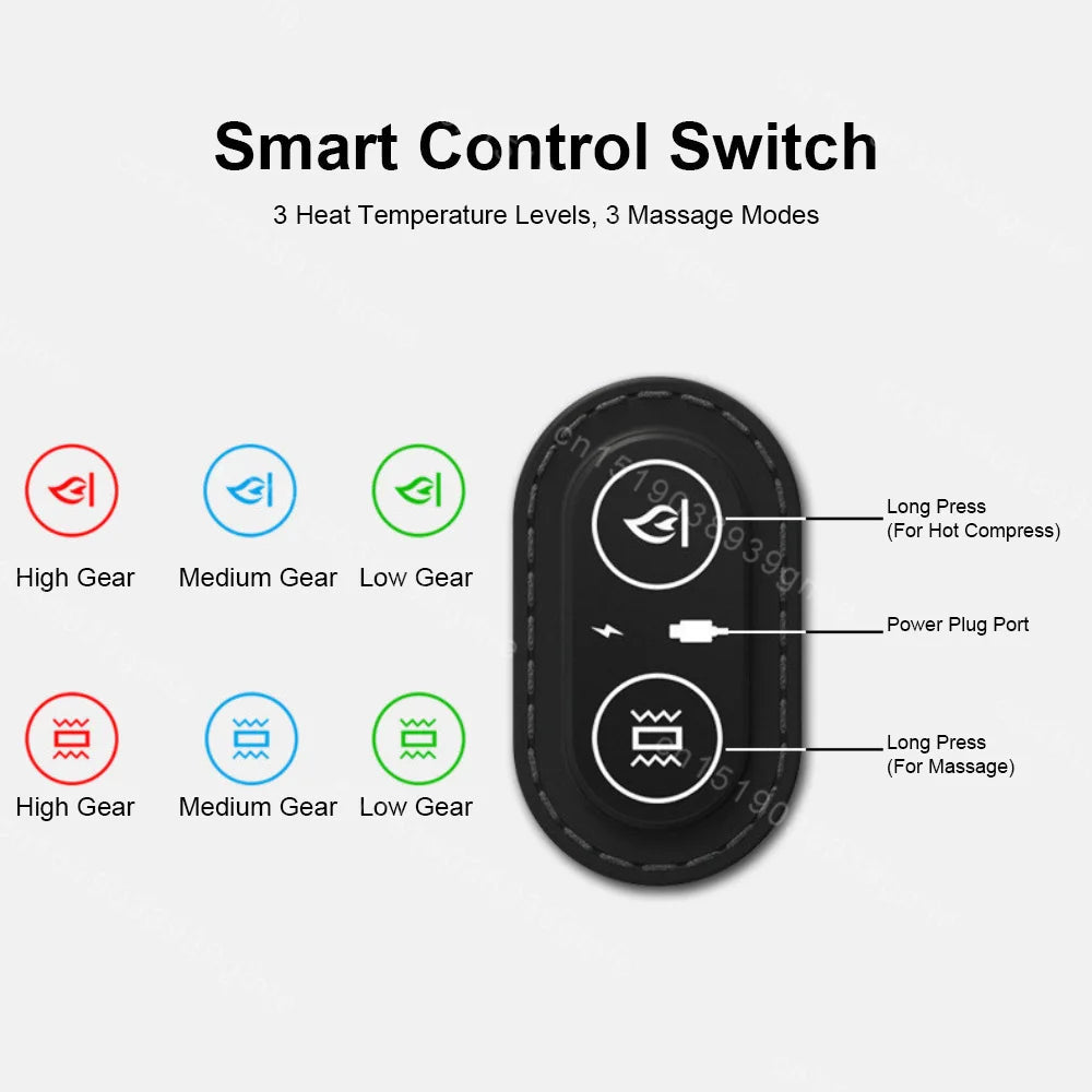 Electric Massage Waist Pad /chair Memory Foam Hot Compress Vibrate Relieve Soreness for Car Office Home Lumbar Support Pillow Ergora