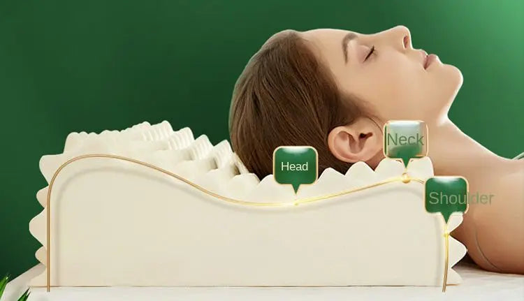 TAIHI Thailand Latex Pillow For Neck Pain Protect Vertebrae Health Care Orthopedic Massage Pillows For Sleeping For Bedroom Ergora