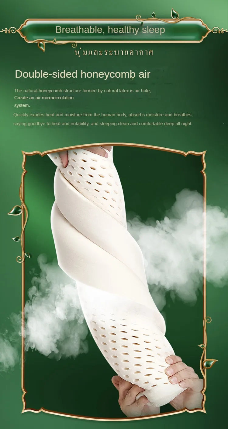 TAIHI Thailand Latex Pillow For Neck Pain Protect Vertebrae Health Care Orthopedic Massage Pillows For Sleeping For Bedroom Ergora