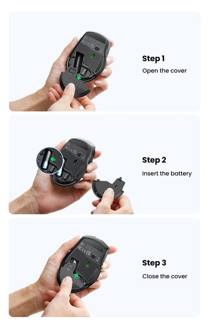 UGREEN Wireless Mouse Bluetooth5.0 Mouse Ergonomic 4000DPI 6 Mute Buttons Mouse For MacBook Tablet Laptops Computer PC 2.4G Mice Ergora