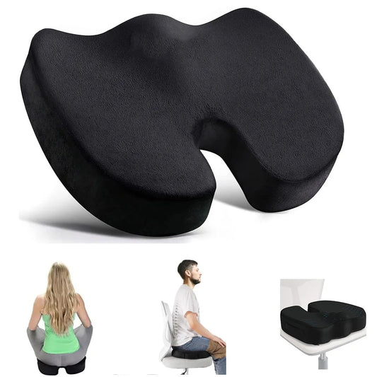 Travel Seat Cushion Memory Foam U-Shaped Pillow for Chair Cushion Pad Car Office Hip Support Massage Orthopedic Pillow Ergora