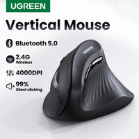 UGREEN Vertical Mouse Wireless Bluetooth5.0 2.4G Ergonomic 4000DPI 6 Mute Buttons for MacBook Tablet Laptops Computer PC Mice Ergora