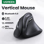 UGREEN Vertical Mouse Wireless Bluetooth5.0 2.4G Ergonomic 4000DPI 6 Mute Buttons for MacBook Tablet Laptops Computer PC Mice Ergora
