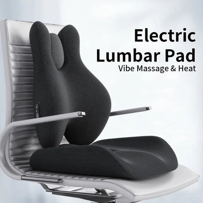 Electric Massage Waist Pad /chair Memory Foam Hot Compress Vibrate Relieve Soreness for Car Office Home Lumbar Support Pillow Ergora