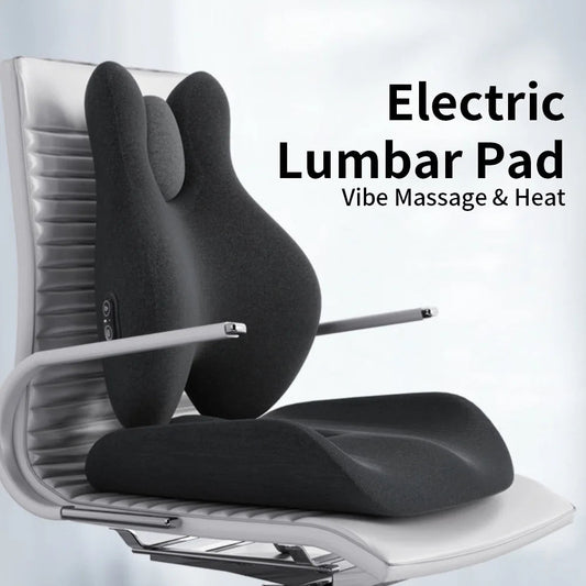 Electric Massage Waist Pad /chair Memory Foam Hot Compress Vibrate Relieve Soreness for Car Office Home Lumbar Support Pillow Ergora