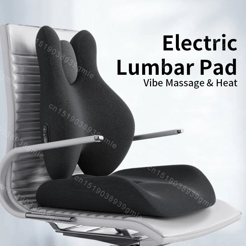 Electric Massage Waist Pad /chair Memory Foam Hot Compress Vibrate Relieve Soreness for Car Office Home Lumbar Support Pillow Ergora